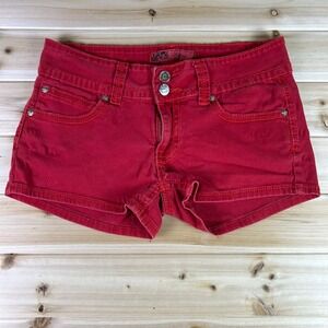 U-51 Authentic Denim Shorts Girls 13/14 Red Denim Shorts